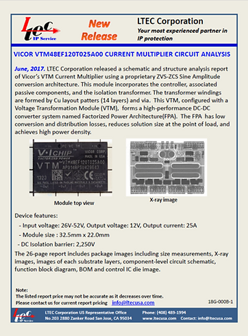 VICOR VTM48EF120T025A00 CURRENT MULTIPLIER CIRCUIT ANALYSIS REPORT
